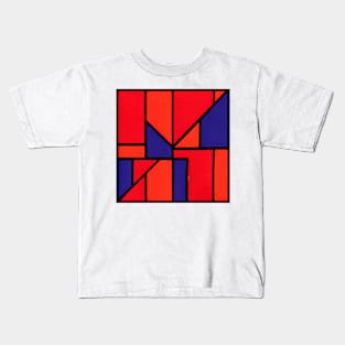 Purple Orange Red Geometric Abstract Acrylic Painting Kids T-Shirt